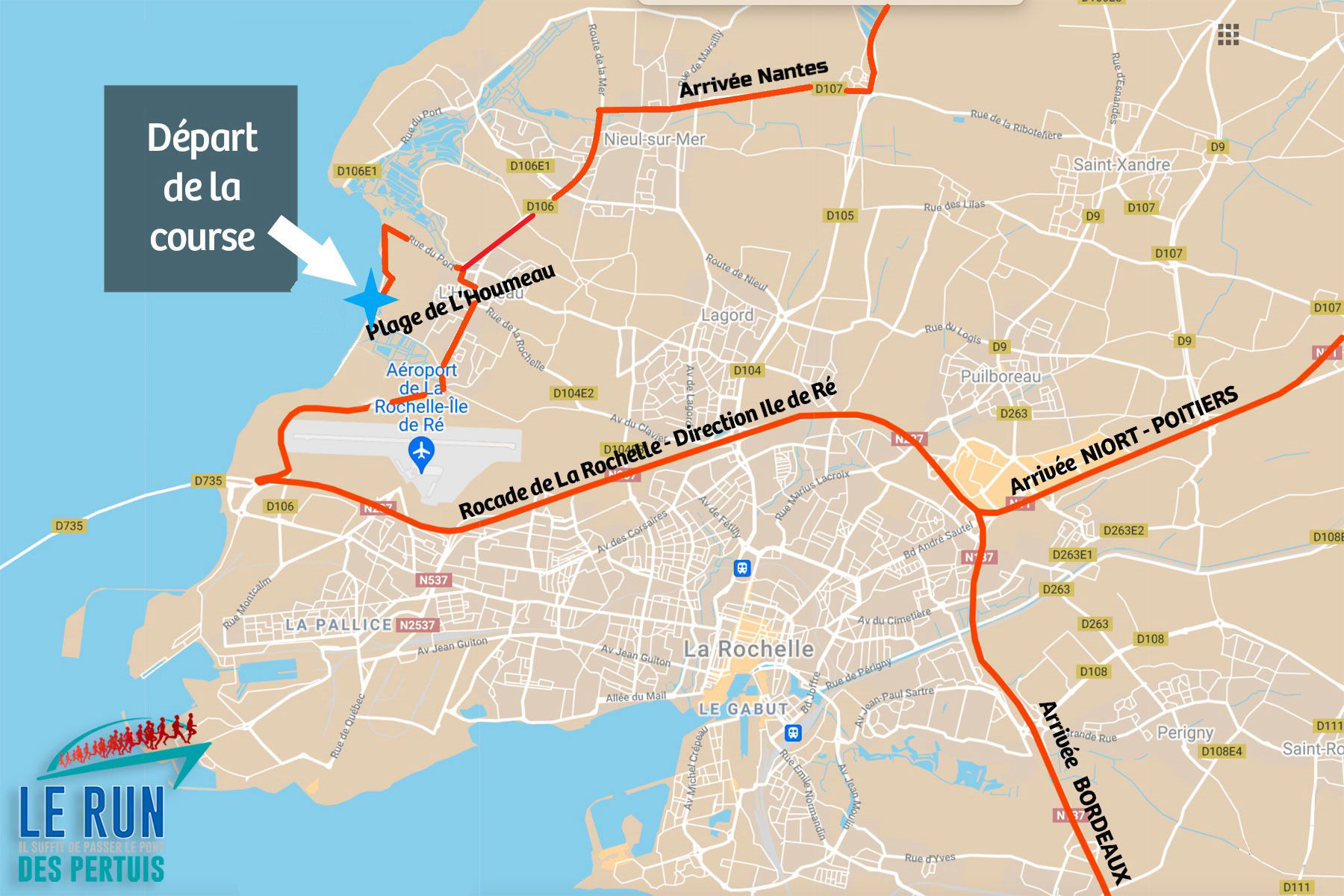 Accès La Rochelle Course Run des Pertuis